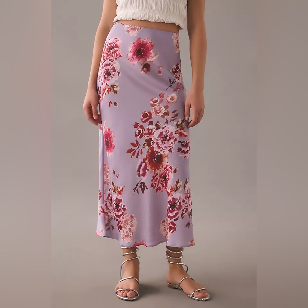 Favorite Daughter Floral Midi Skirt in Purple and Pink